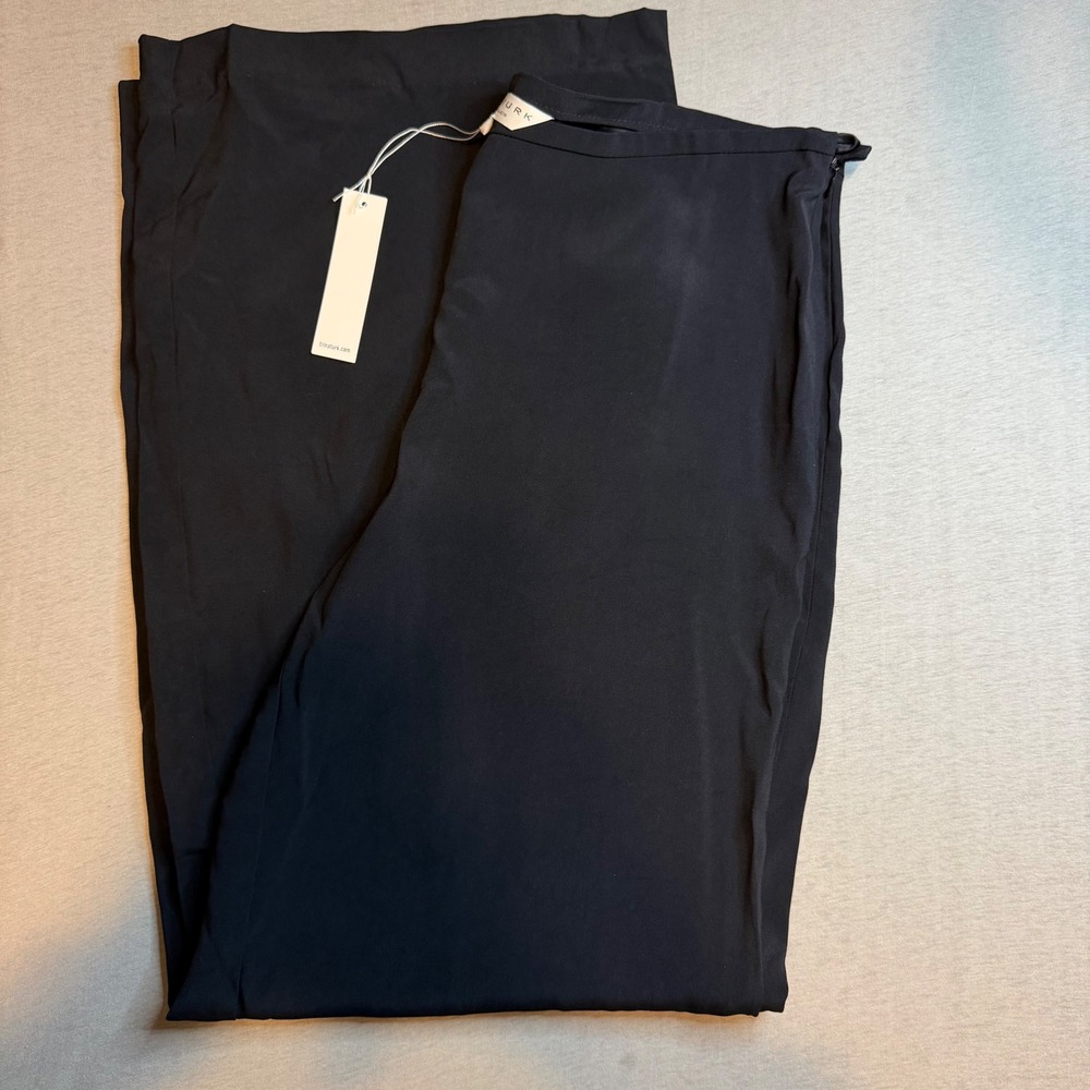 $268 NEW Trina Turk Black Wide Leg Dress Pants Side Zip USA 10 Classy